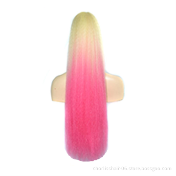 Best Selling Wholesale Chorliss For Kids High Ponytail Natural Color Pre Plucked Kinky Curly Synthetic Ponytails Hair Extensions